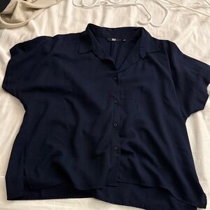 Uniqlo Dark Blue Women's Button Down Shirt